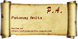 Patonay Anita névjegykártya