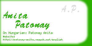 anita patonay business card